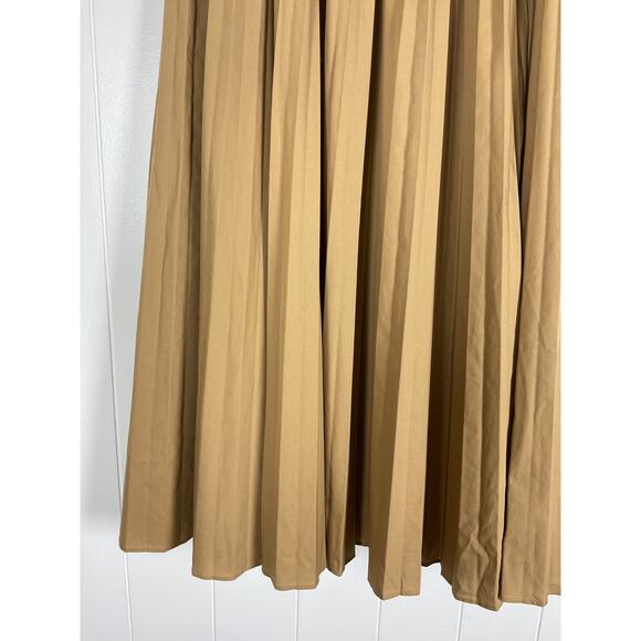 J Crew Gwyneth Pleated Skirt in Brown Elastic Waist Midi Skirt Size Large - Picture 3 of 6